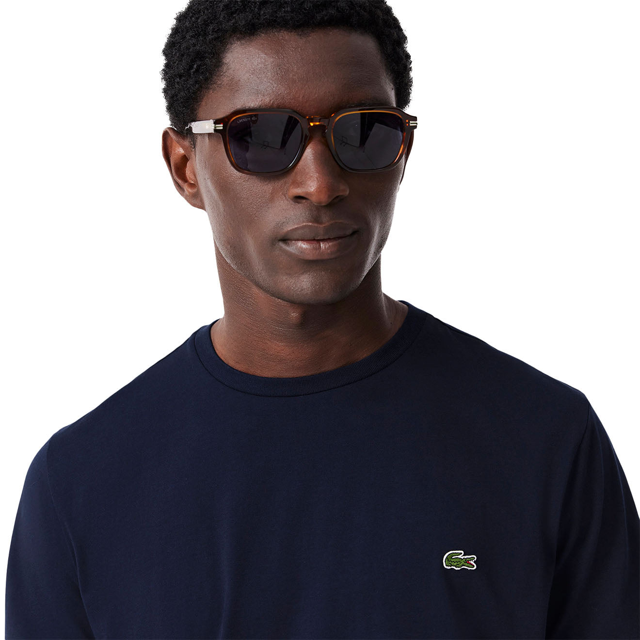 Lacoste Crew Neck Pima Cotton T-Shirt Navy Blue - The Sporting Lodge