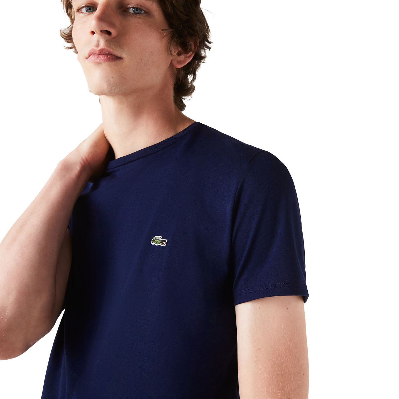 Lacoste Crew Neck Pima Cotton T-Shirt Navy Blue - The Sporting Lodge