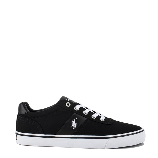 polo ralph lauren hanford leather trainers in black
