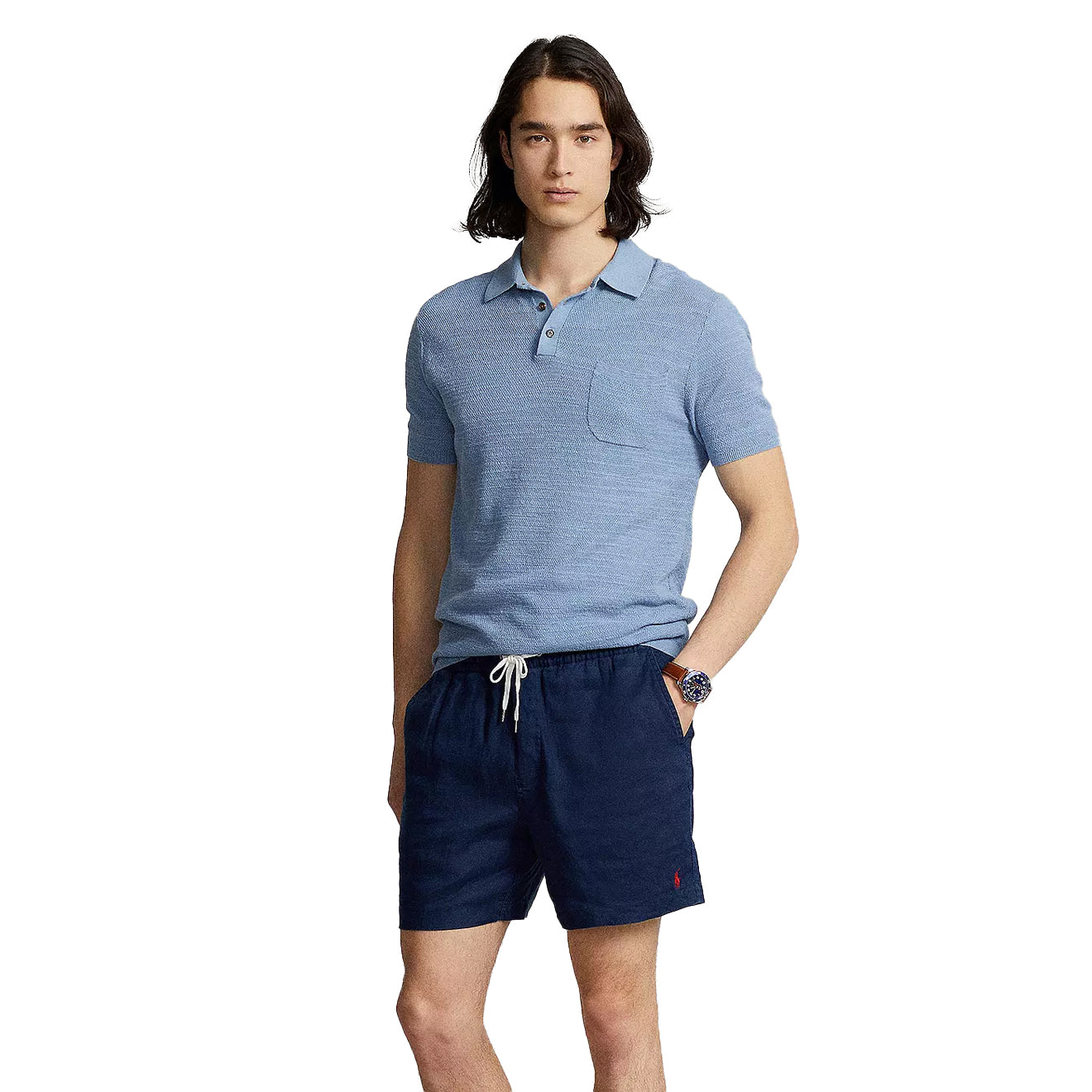 Polo Ralph Lauren 15.2 cm Polo Prepster Linen Short Newport Navy - The Sporting Lodge