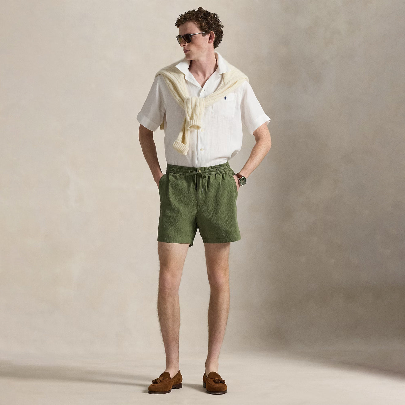 Polo Ralph Lauren 15 cm Polo Prepster Performance Short Supply Olive / Garden Trail