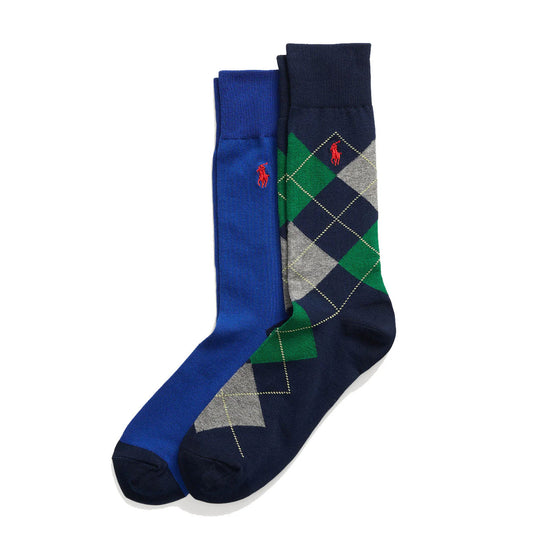 Polo Ralph Lauren 2 Pack Argyle Crew Sock Navy / Royal - The Sporting Lodge