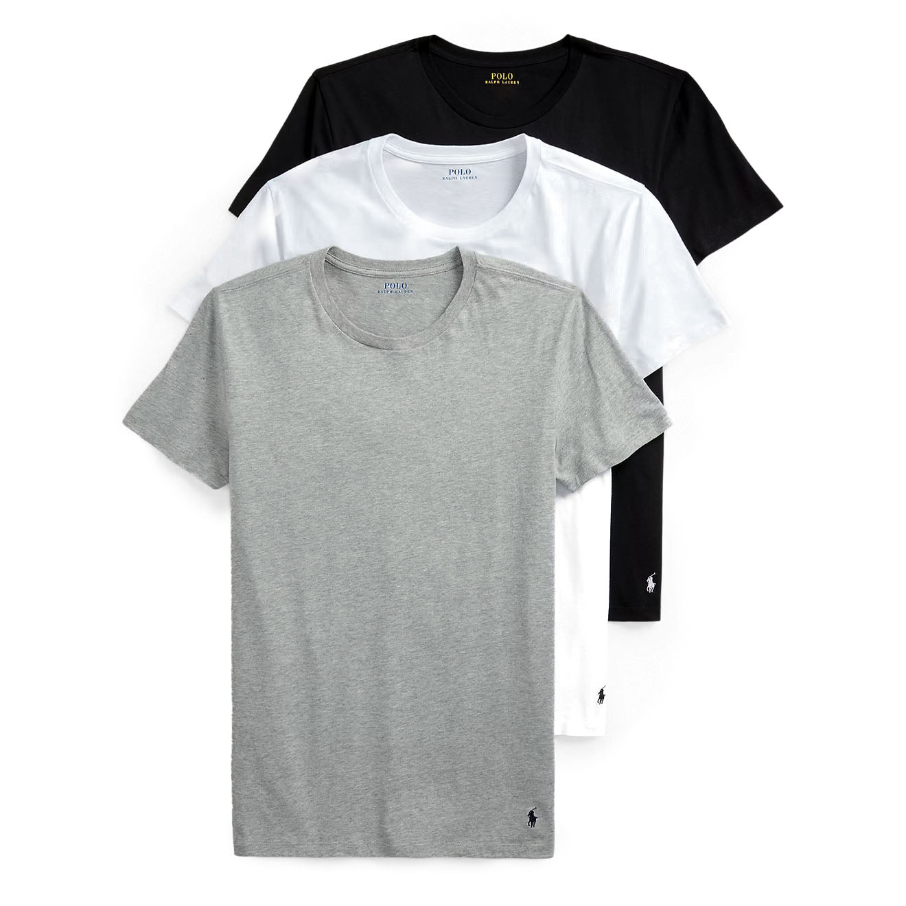 Polo Ralph Lauren 3-Pack S/S Crew Undershirt White / Black / Grey - The Sporting Lodge