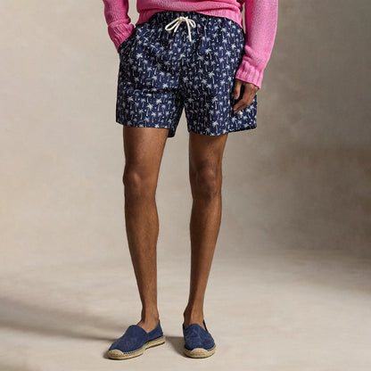 Polo Ralph Lauren 5.75-Inch Traveller Classic Swim Trunk Blue Polo Palms