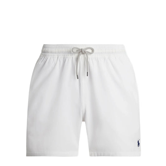 Polo Ralph Lauren 5.75-Inch Traveller Classic Swim Trunk White - The Sporting Lodge