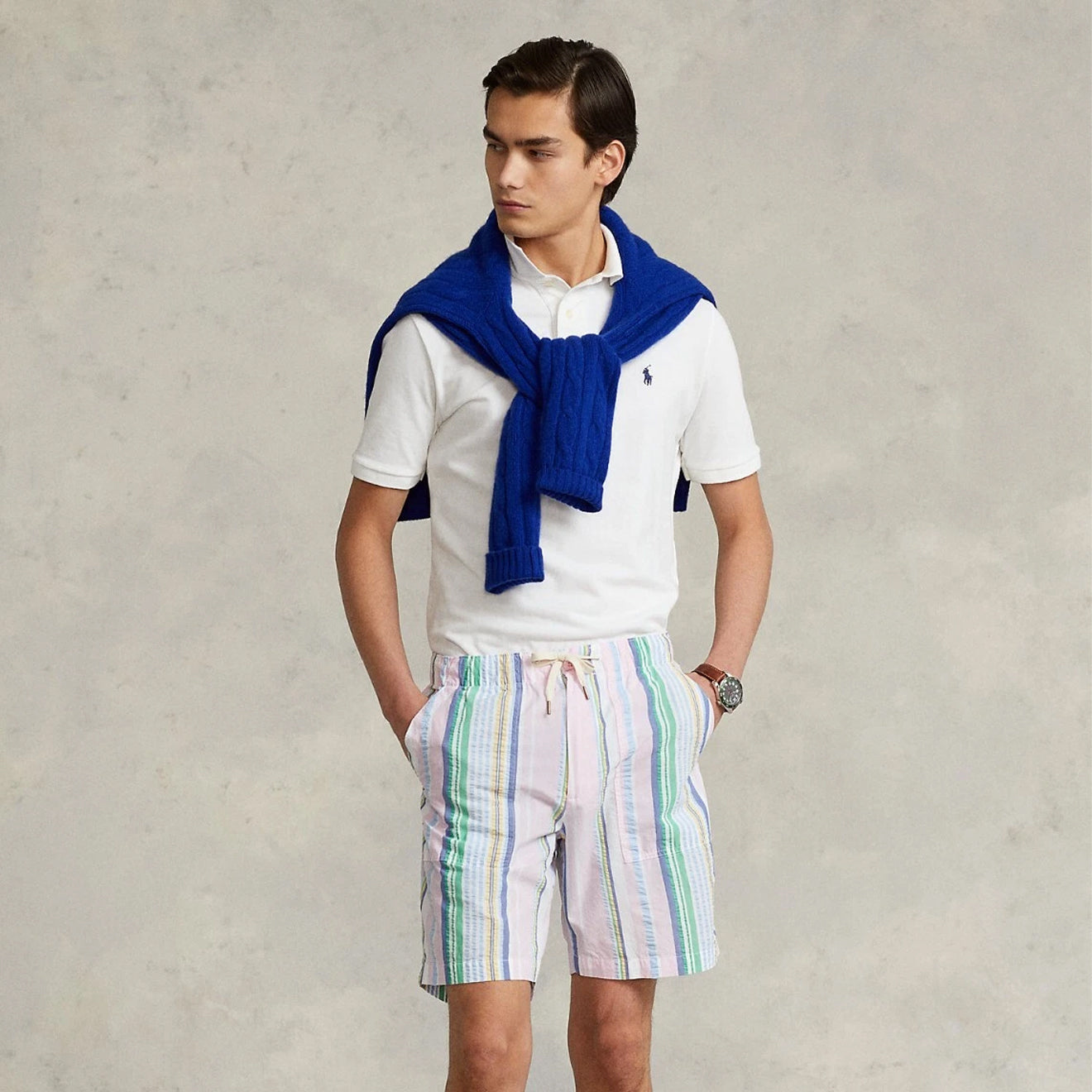 Polo Ralph Lauren 8 inch Relaxed Fit Seersucker Short Pink / Blue Multi - The Sporting Lodge