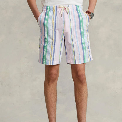 Polo Ralph Lauren 8 inch Relaxed Fit Seersucker Short Pink / Blue Multi - The Sporting Lodge