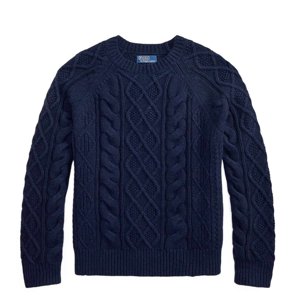 Polo Ralph Lauren Aran-Knit Wool Alpaca Sweater Glaucus Navy Heather