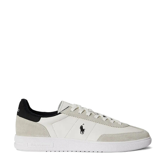 Polo Ralph Lauren Bedford Leather Suede Trainer Deckwash White / Black - The Sporting Lodge