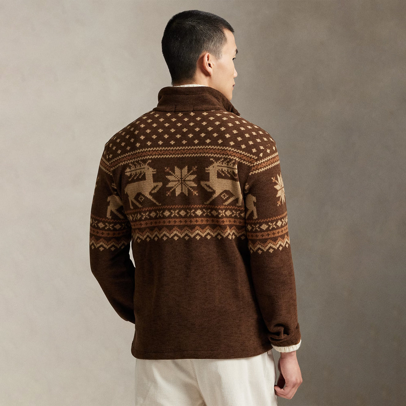 Polo Ralph Lauren Brushed Fleece Quarter-Zip Pullover Cascadia Fairisle