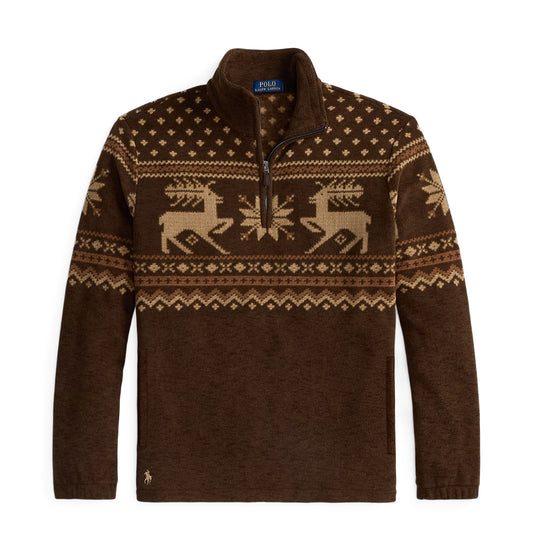 Polo Ralph Lauren Brushed Fleece Quarter-Zip Pullover Cascadia Fairisle