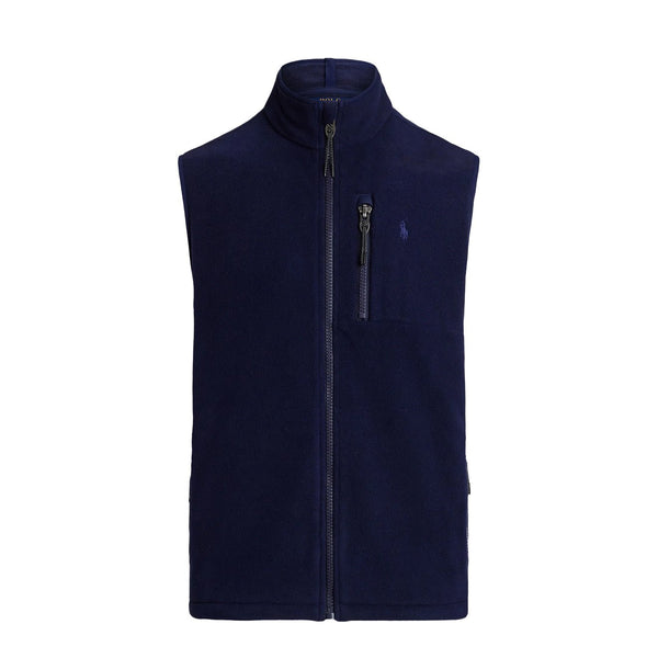 Polo Ralph Lauren Brushed Fleece Mockneck Vest Cruise Navy – The