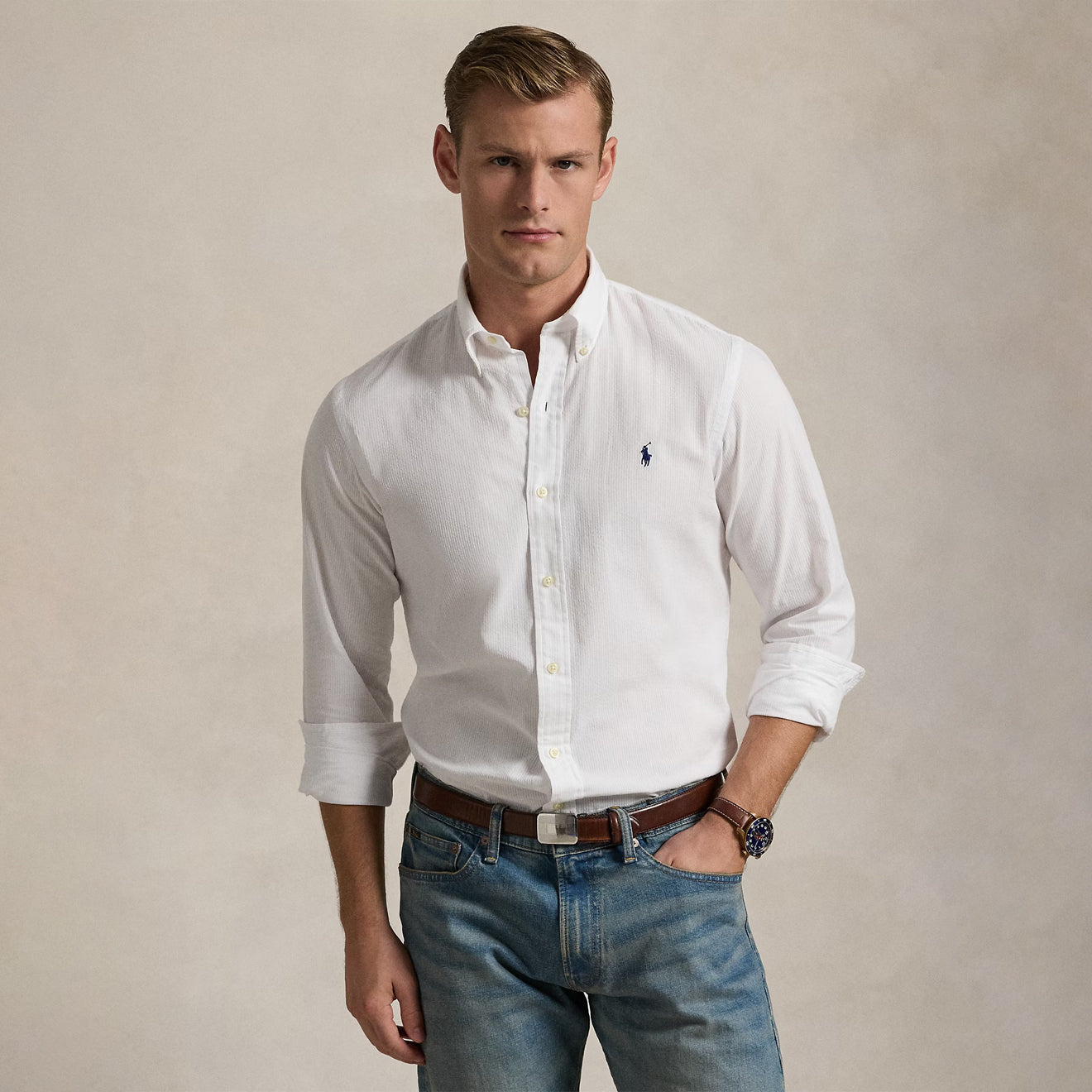 Polo Ralph Lauren Button Down Custom Fit Shirt White - The Sporting Lodge