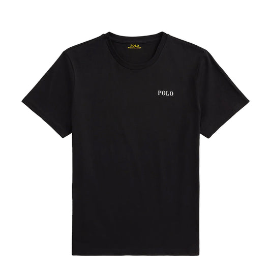 Polo Ralph Lauren Logo Cotton Jersey Sleep Shirt Polo Black Polo Tee - The Sporting Lodge
