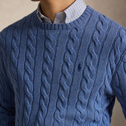 Polo Ralph Lauren Cable-Knit Cotton Jumper Blue Borage Heather