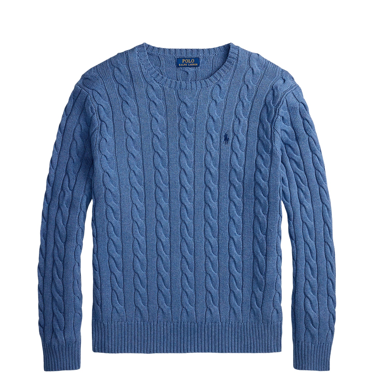 Polo Ralph Lauren Cable-Knit Cotton Jumper Blue Borage Heather