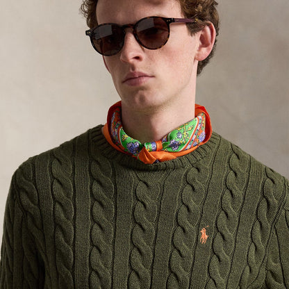 Polo Ralph Lauren Cable - Knit Cotton Jumper Garden Trail Heather