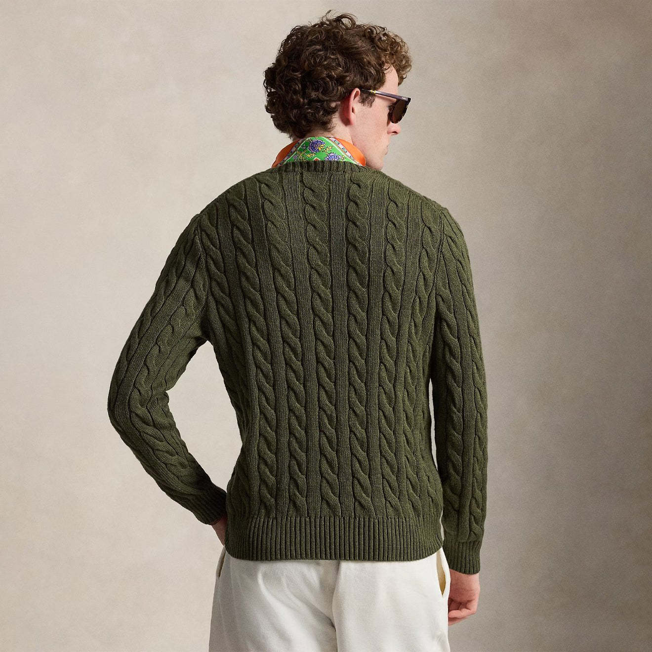 Polo Ralph Lauren Cable - Knit Cotton Jumper Garden Trail Heather