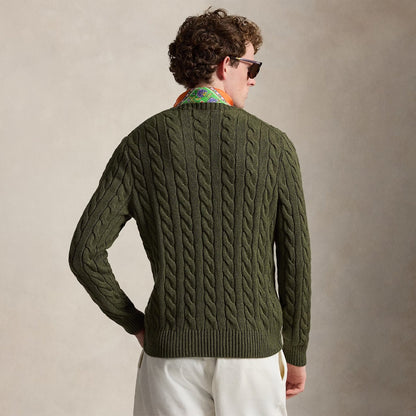 Polo Ralph Lauren Cable - Knit Cotton Jumper Garden Trail Heather