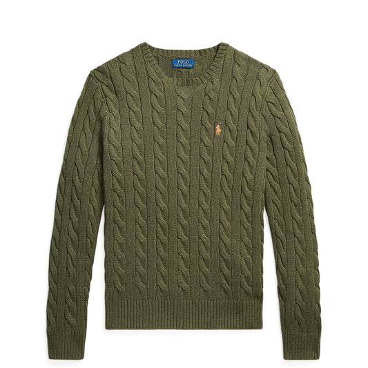 Polo Ralph Lauren Cable-Knit Cotton Jumper Garden Trail Heather
