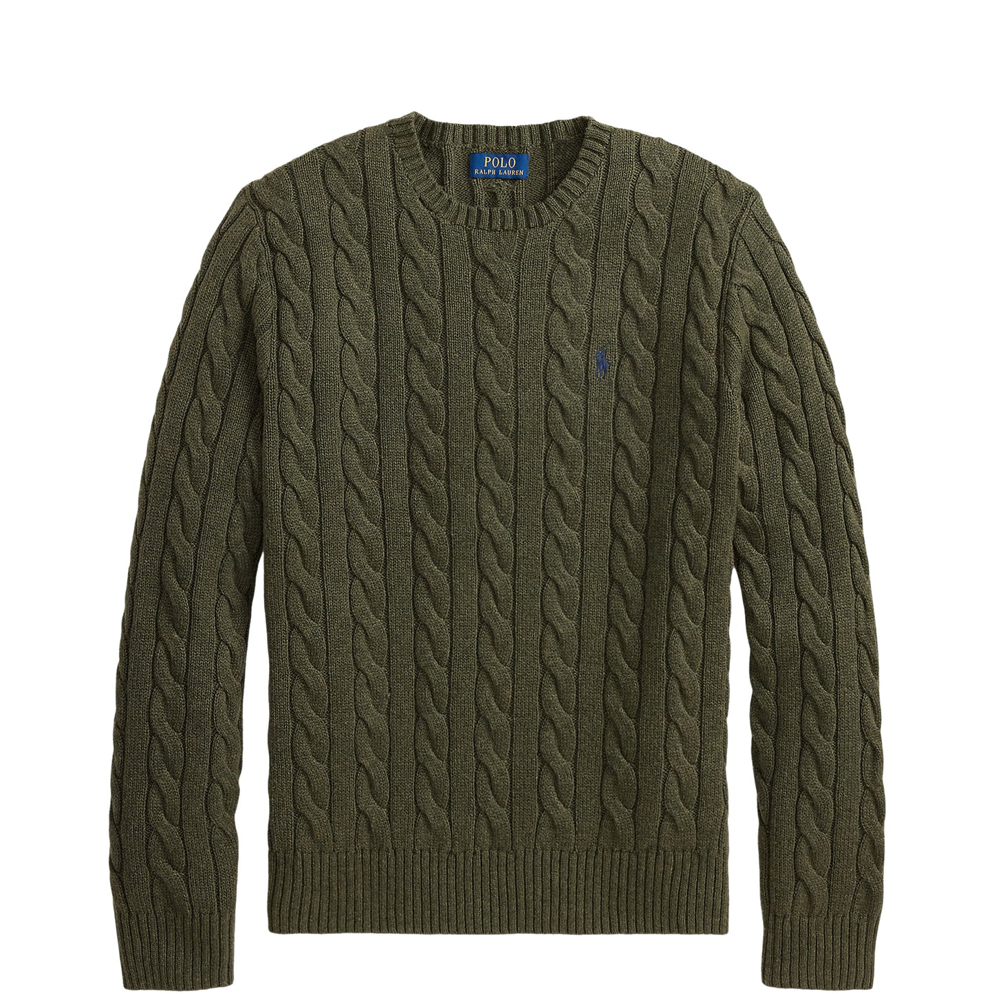 Polo Ralph Lauren Cable-Knit Cotton Jumper Olive Shrub Heather