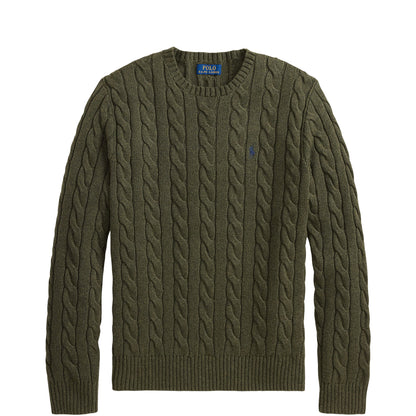 Polo Ralph Lauren Cable-Knit Cotton Jumper Olive Shrub Heather