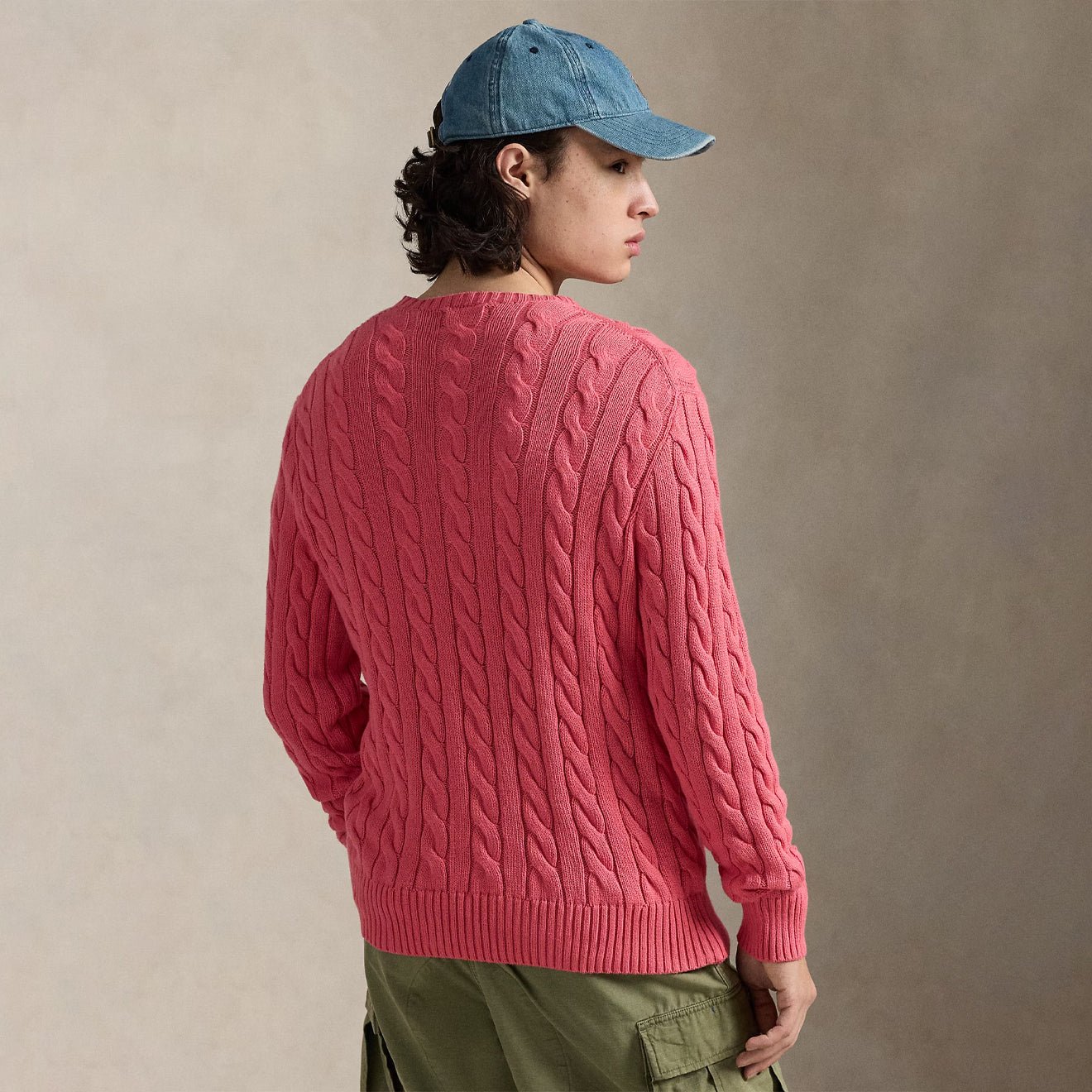 Polo Ralph Lauren Cable - Knit Cotton Jumper Pale Red
