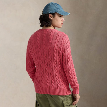 Polo Ralph Lauren Cable - Knit Cotton Jumper Pale Red
