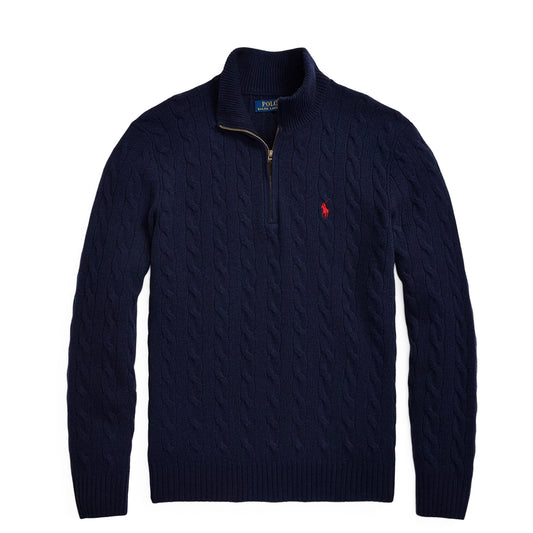 Polo Ralph Lauren Cable-Knit Wool-Cashmere Sweater Hunter Navy