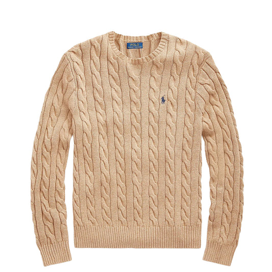 Polo Ralph Lauren Cable Knit Cotton Jumper Camel Melange