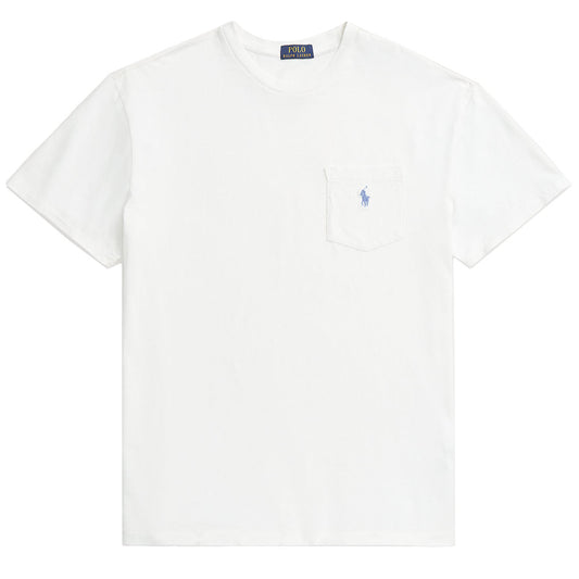 Polo Ralph Lauren Classic Fit Cotton-Linen Pocket T-Shirt Ceramic White - The Sporting Lodge