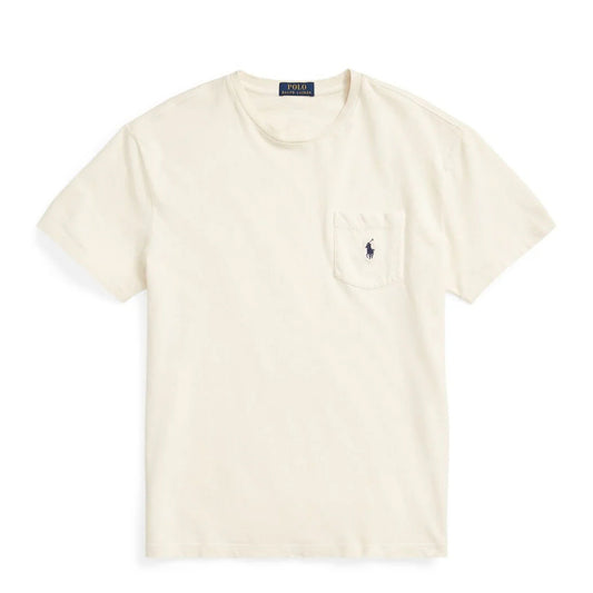 Polo Ralph Lauren Classic Fit Cotton-Linen Pocket T-Shirt Parchment Cream - The Sporting Lodge
