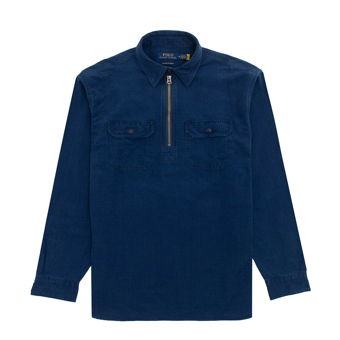 Polo Ralph Lauren Classic Fit Indigo Popover Workshirt Slub Indigo - The Sporting Lodge