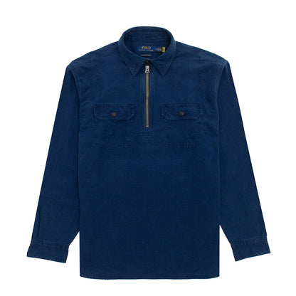 Polo Ralph Lauren Classic Fit Indigo Popover Workshirt Slub Indigo - The Sporting Lodge