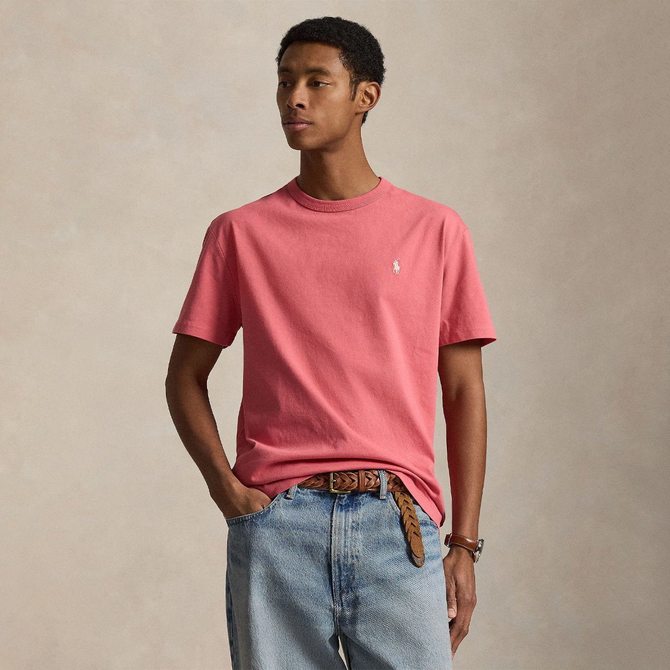 Polo Ralph Lauren Classic Fit Jersey Crewneck T-Shirt Red Sky - The Sporting Lodge