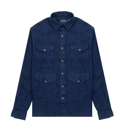 Polo Ralph Lauren Classic Fit Linen Shirt Newport Navy - The Sporting Lodge