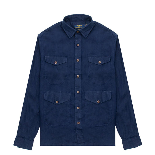 Polo Ralph Lauren Classic Fit Linen Shirt Newport Navy