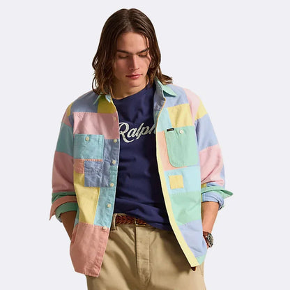 Polo Ralph Lauren Classic Fit Patchwork Oxford Workshirt Mended Funshirt