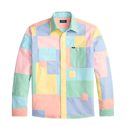 Polo Ralph Lauren Classic Fit Patchwork Oxford Workshirt Mended Funshirt