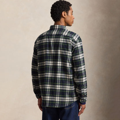 Polo Ralph Lauren Classic Fit Plaid Flannel Workshirt Navy Green Multi