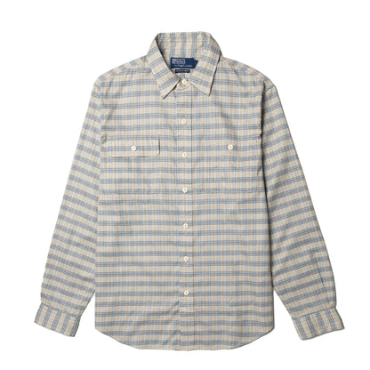 Polo Ralph Lauren Classic Fit Plaid Workshirt Indigo Cream