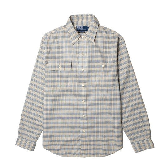 Polo Ralph Lauren Classic Fit Plaid Workshirt Indigo Cream