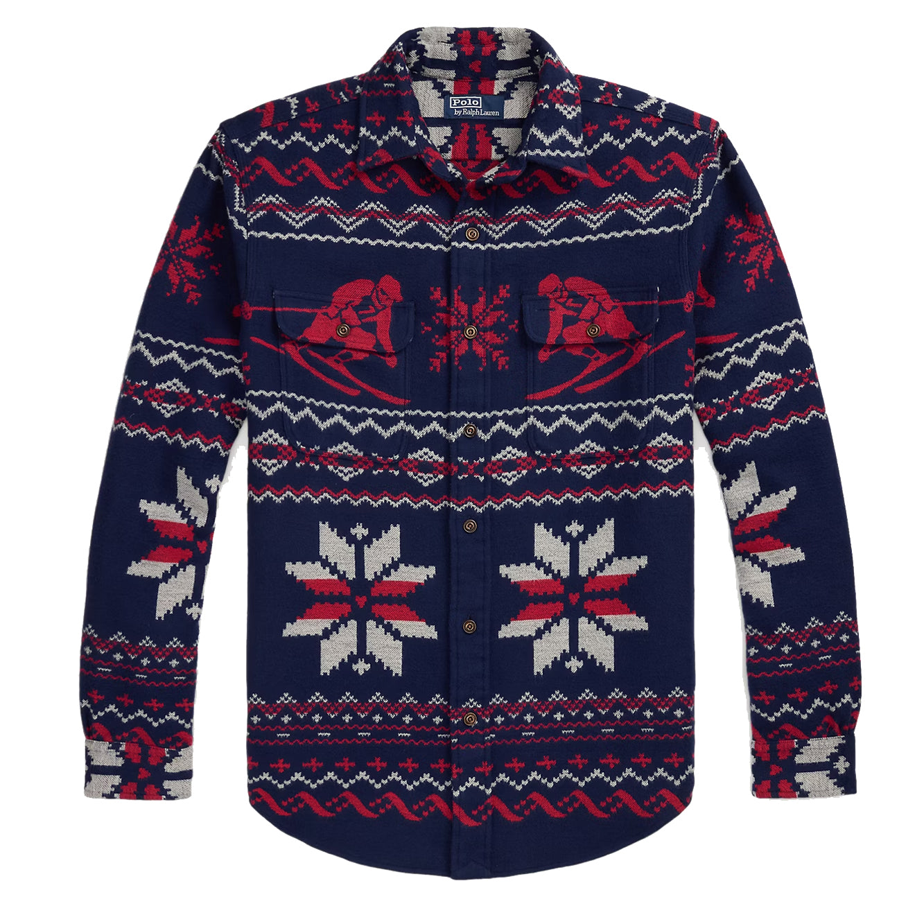 Polo Ralph Lauren Classic Fit Skier-Snowflake Workshirt Holiday Ski Jacquard - The Sporting Lodge