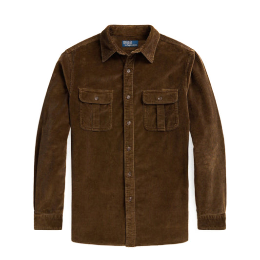 Polo Ralph Lauren Classic Fit Suede-Patch Corduroy Shirt York Brown