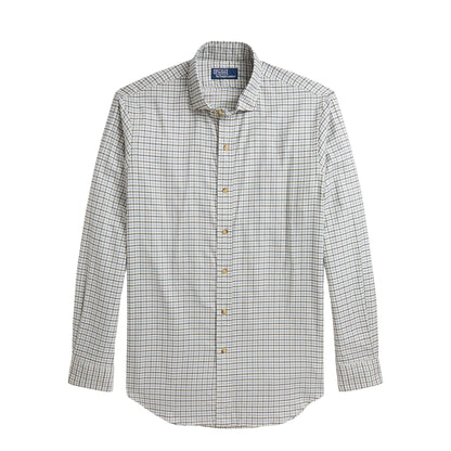 Polo Ralph Lauren Classic Fit Tattersall Twill Shirt Off White Blue Multi