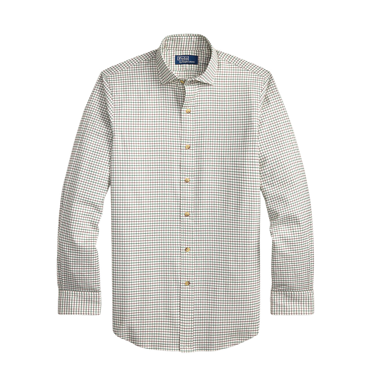 Polo Ralph Lauren Classic Fit Tattersall Twill Shirt Off White Green Multi