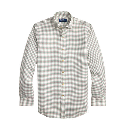 Polo Ralph Lauren Classic Fit Tattersall Twill Shirt Off White Green Multi