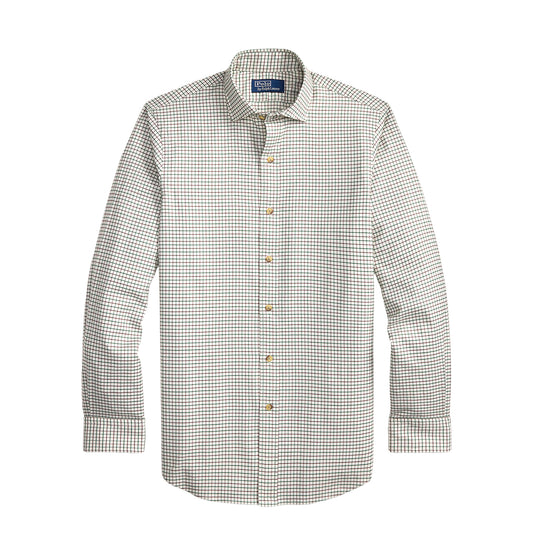 Polo Ralph Lauren Classic Fit Tattersall Twill Shirt Off White Green Multi