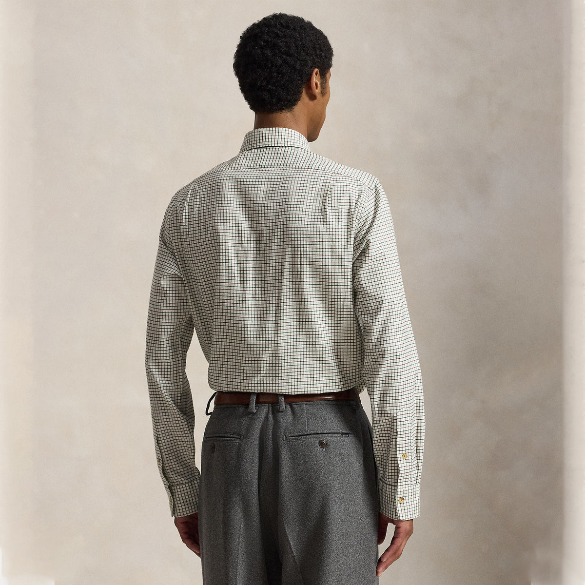 Polo Ralph Lauren Classic Fit Tattersall Twill Shirt Off White Green Multi