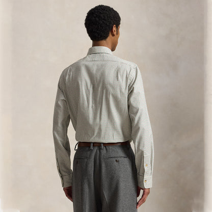 Polo Ralph Lauren Classic Fit Tattersall Twill Shirt Off White Green Multi